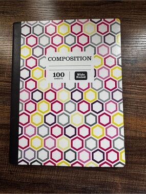 Pen+Gear Composition Notebook 100 Sheets Wide Ruled Hexagon Pattern New